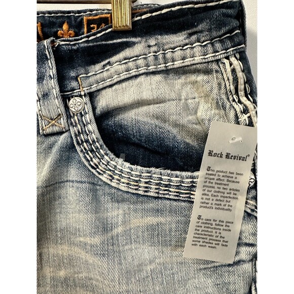 NWOT ROCK REVIVAL MEN'S SHORTS JEAN SHORTS 34 , 36,40  ASHER Stretch - Picture 9 of 14